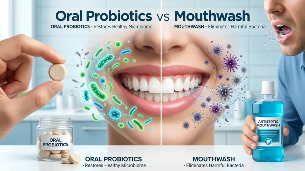 Oral Probiotics vs Mouthwash - The Direct Comparison