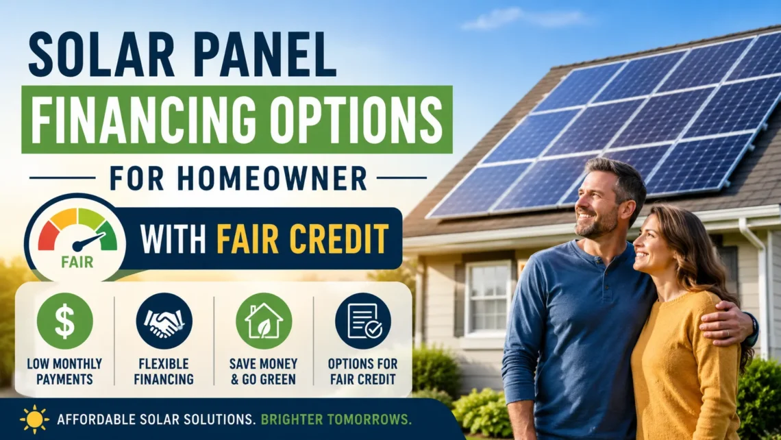 Solar Panel Financing Options for Homeowner With Fair Credit