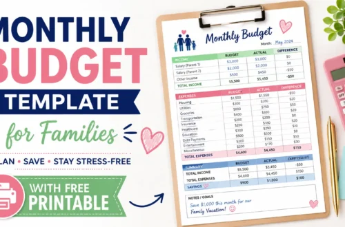 Monthly Budget Template for Families (with Free Printable)